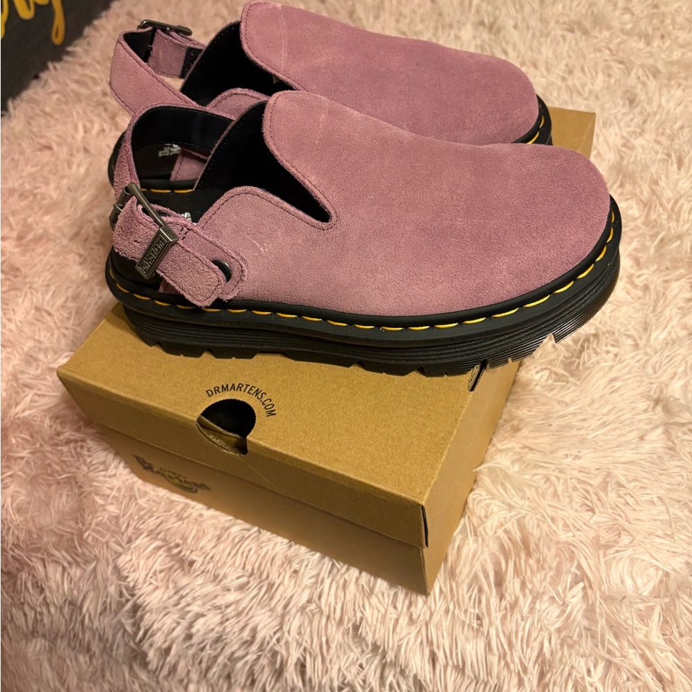 Dr. Martens Mauve Suede Mules